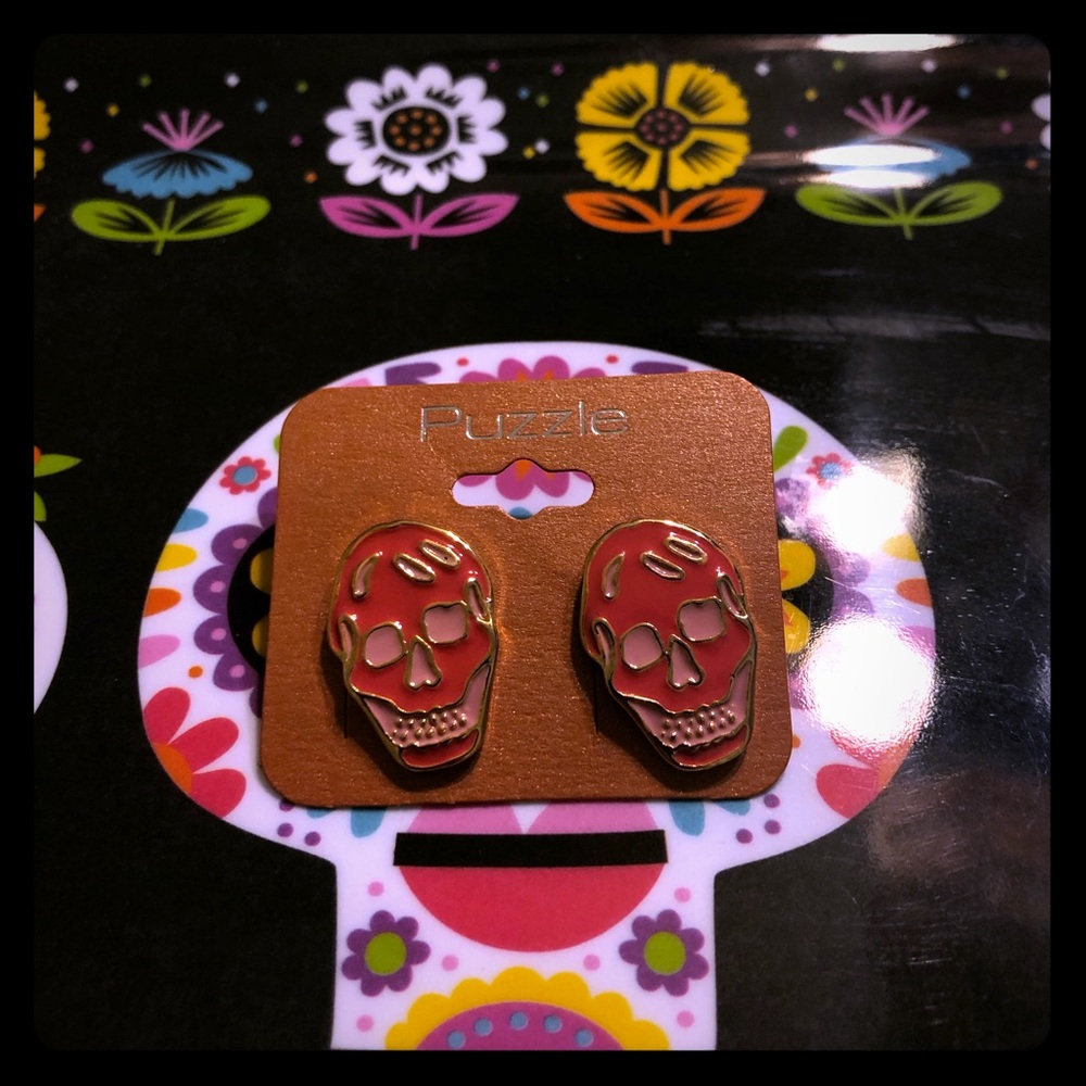 Red Skull Earrings